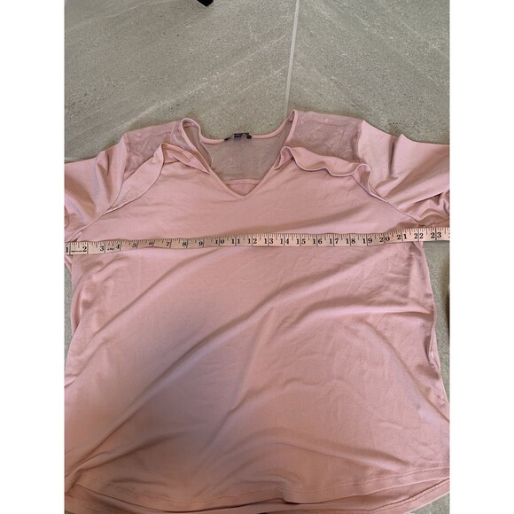 Adrianna Papell Pink Long Sleeve Blouse XL - Picture 5 of 6